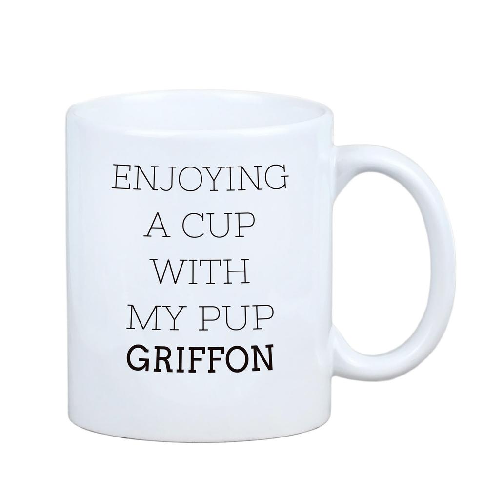 Gryfonik Brukselski, Griffon Bruxellois -Kubek Ze Zdjęciem I Napisem Geometryczny Pies Art-Dog
