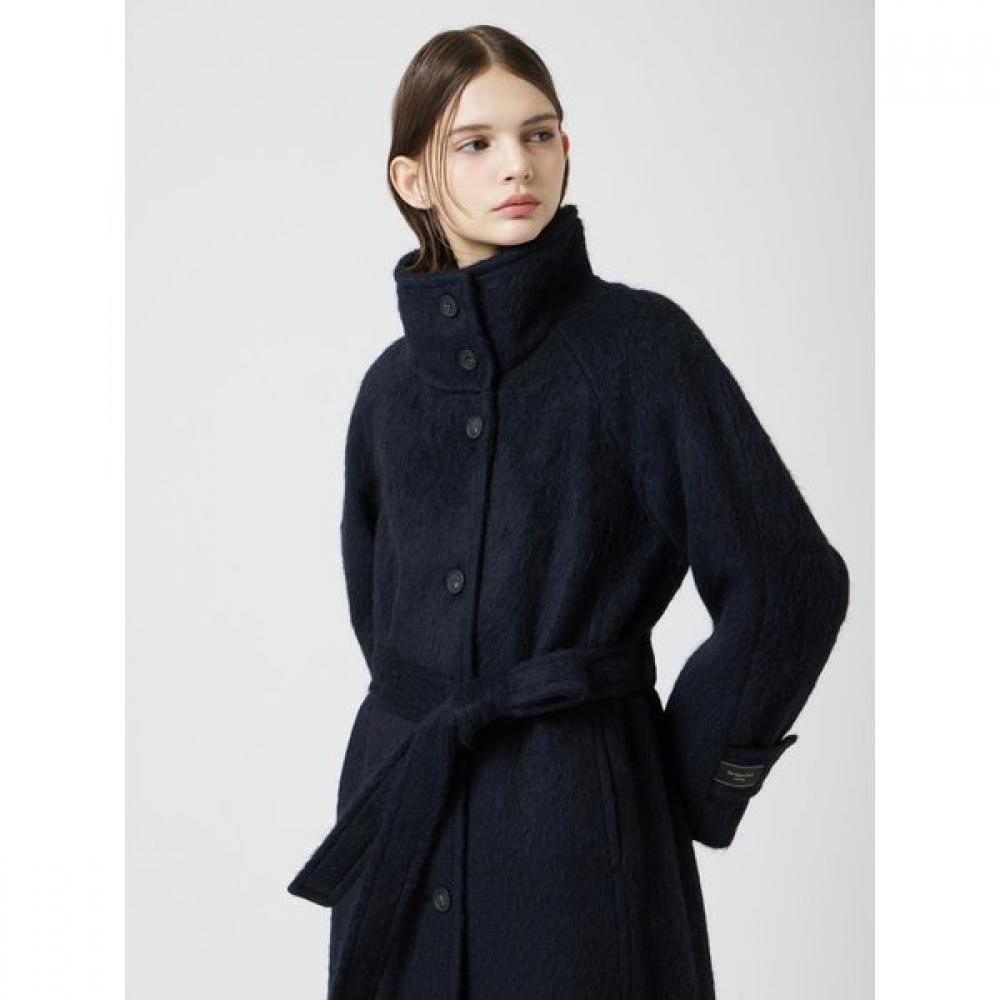 Cappotto Lungo Collo Alto in Misto Alpaca C254msg031