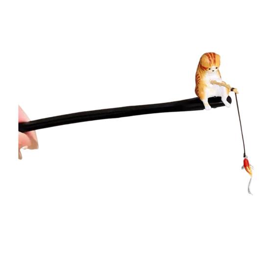 Hair Stick Cat Fishing Decor Hair Stick Chinese Style Easy Clip Design Women Girl Hair Pin Hair Accessories