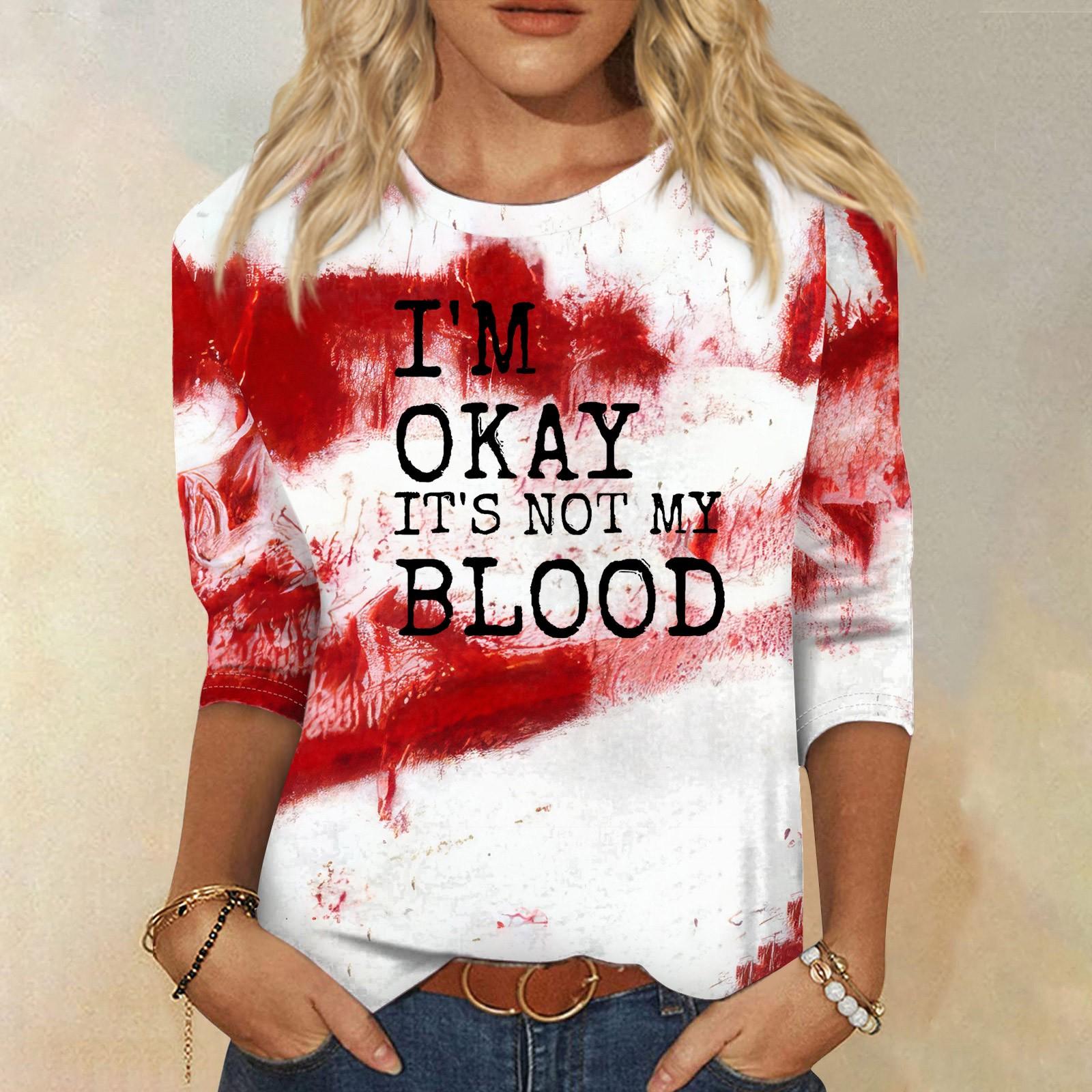 

Женская модная повседневная свободная футболка с круглым вырезом и рукавами 3/4 с принтом, женский топ XXXL