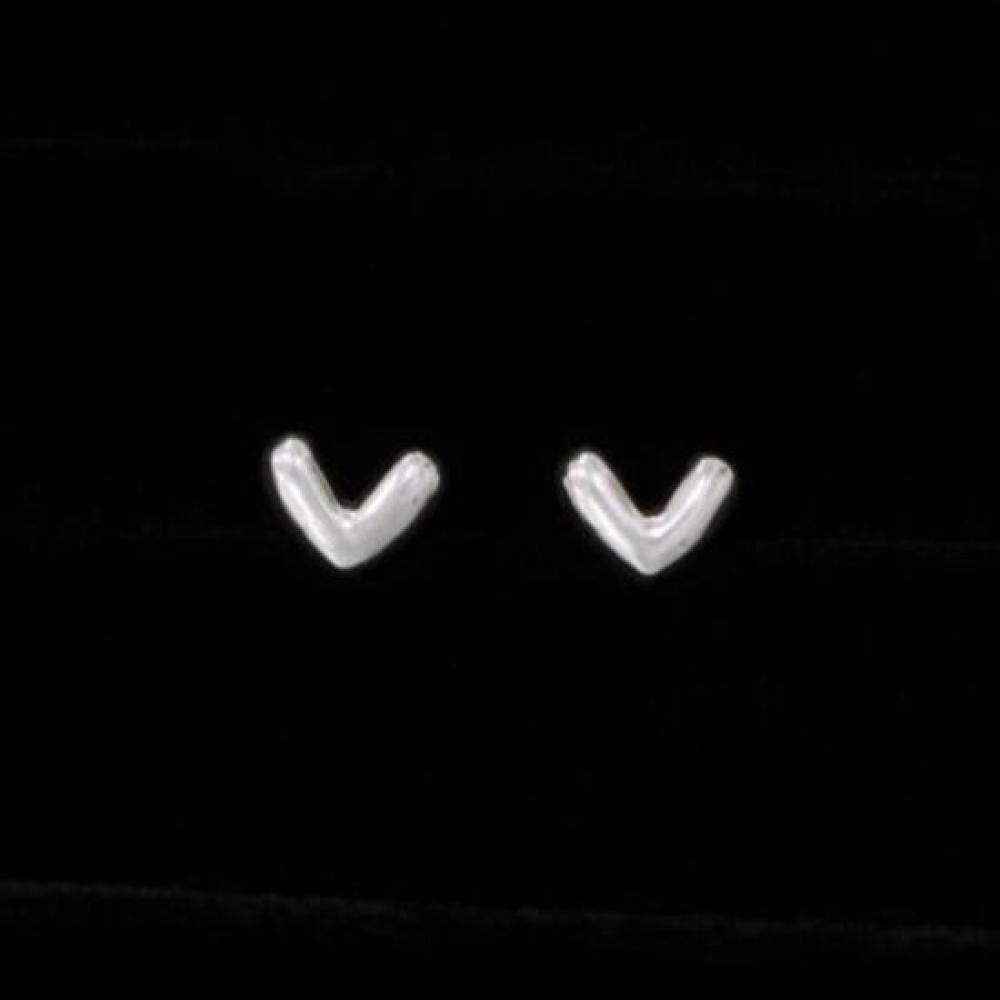 New ArriVals Open Run Mini Heart Earring Sterling SilVer V Cut