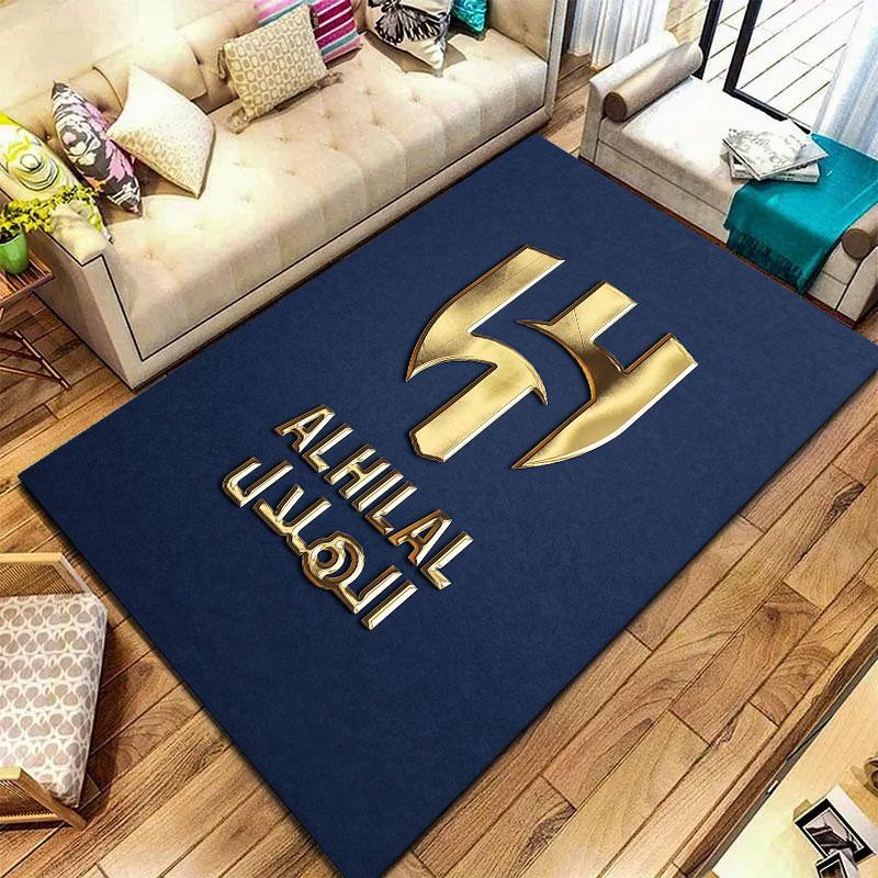 Tappeto Al-Hilal Saudi FC per Soggiorno Camera da Letto Casa Decorazione Divano, Tappetino Antiscivolo per Giochi Bambini