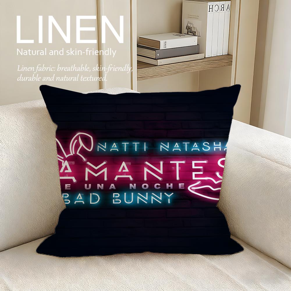 

Music Natti Natasha Cushion Cover Pillowcase Set Pcs x x Breathable Washable Sofa Cushion Cover 30X30cm