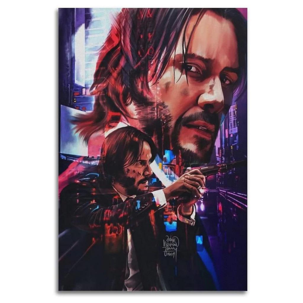 John Wick Movie Series Metal Tin Sign Retro Keanu Reeves Iron Painting Wall Art Vintage Action Film Poster Decorative Plaque f
