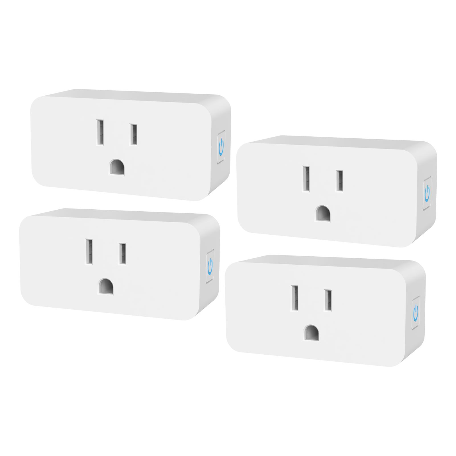 

4 Pack Smart Socket 2.4GHz WiFi Only TY APP Remote Control Smart Sharing 16A Smart Plugs with Voice Control Timer білий