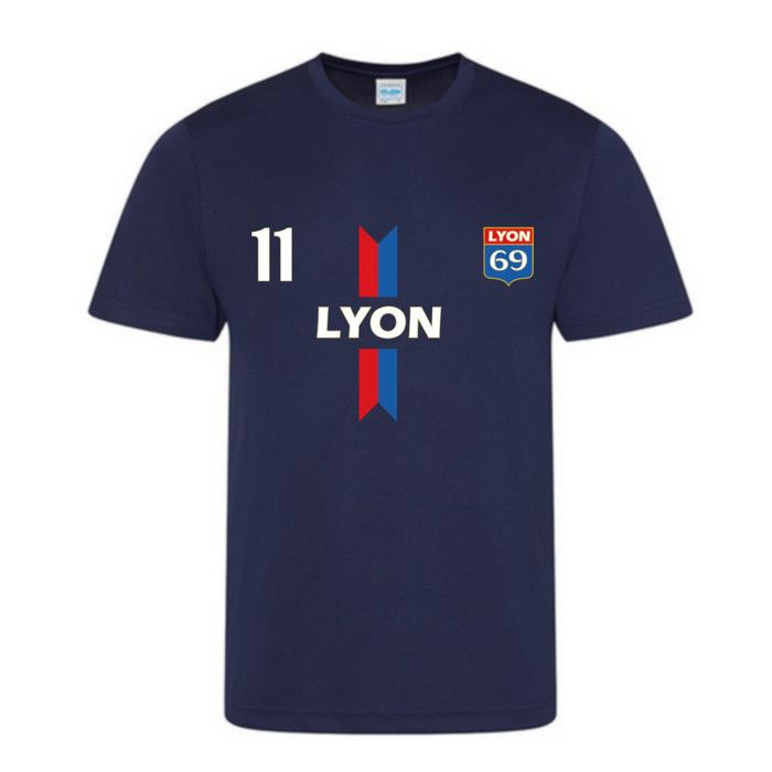 Children's Football Kit, Lyon Style Jersey and Shorts - - Blue