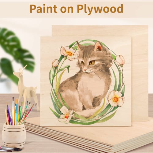 Dofiki 25pcs 3mm Birch Plywood, 300 x 300 x 3mm Plywood Boards for Laser Cutting, Engraving, Wood Burning, DIY, 3mm Birch Sheets, 1/8" x 11.8" x 11.8