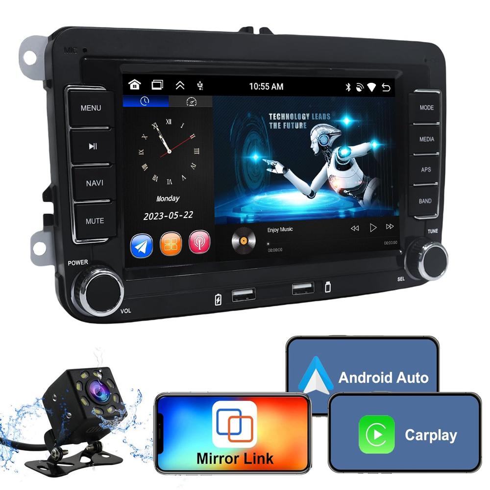 2G+32G /1G+32G Android 13 7 Inch IPS Screen Wireless CarPlay Android Auto Car Stereo for VW Jetta Sedan Passat Tiguan CC Golf Skoda Radio