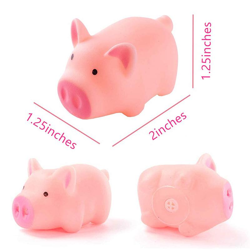 50Pcs Cartoon Rubber Pig Squeaky Sound Venting Stress Relief Toys For Kids Birthday Party Favors Baby Shower Gift Pinata Fillers