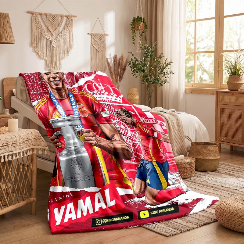 Lamine Yamal Print Flannel Blanket Soft Warm Sofa Bed Throw Blanket For Home Office Bedroom