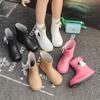 Rain shoes female cute cartoon outer wear waterproof glue rain shoes fashionable versatile light soft velvet warm