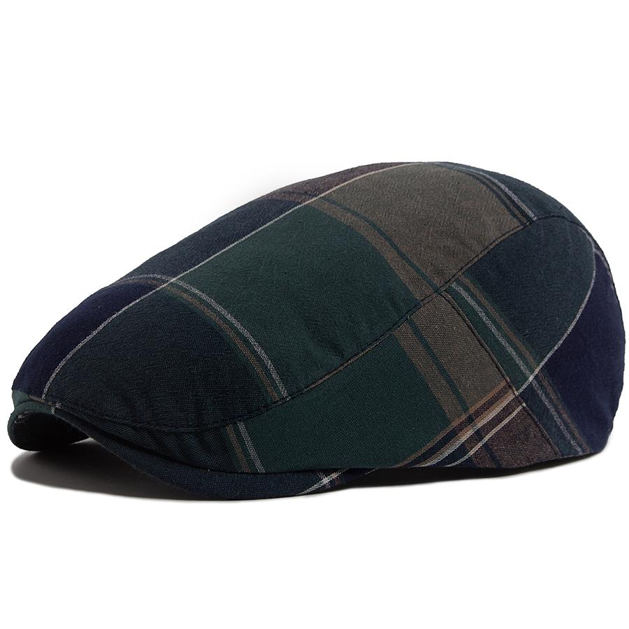 New Vintage Plaid Beret Men Women Visor Flat Cap Summer Thin Retro Soft Top Newsboy Hat Casual Female Berets Boina Adjustable