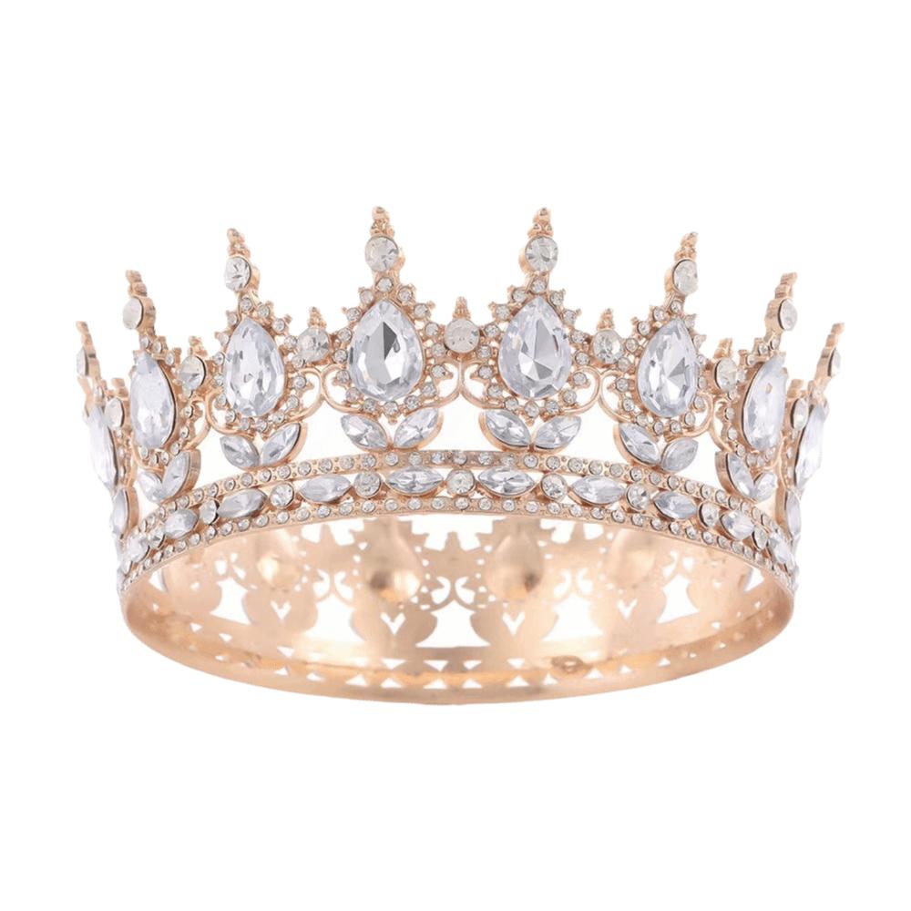 

Украшения для торта Барочные короны для конкурса красоты Роскошная хрустальная тиара королевы принцессы Вечеринка по случаю дня рождения Gold&White