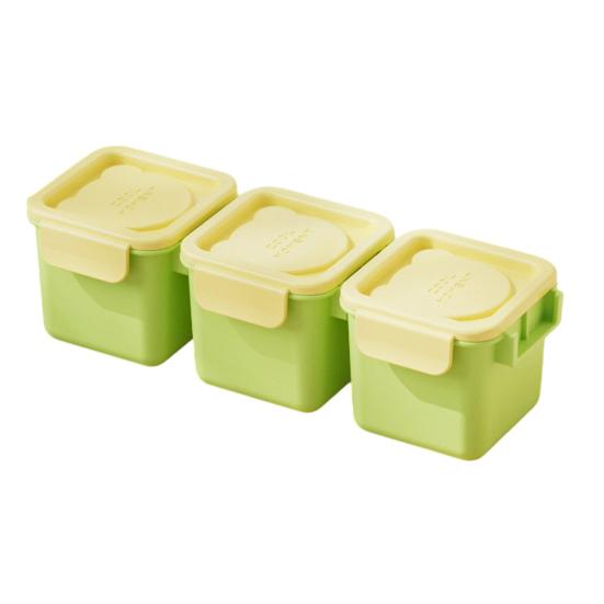 3 Stück Eiswürfelbox mit dicht schließendem Deckel Mini-Quadrat-Eiswürfelform für geruchsfreie Lagerung Mehrzweck-Lebensmittelechter PP-Eiswürfelbereiter Küchenzubehör