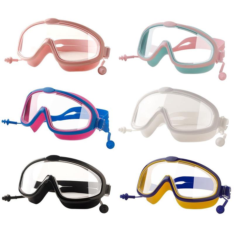 Professional Swimming Goggles for Children Swim Glasses Earplugs Adjustable Waterproof Anti Fog UV Protection Kids Swim Eyewear