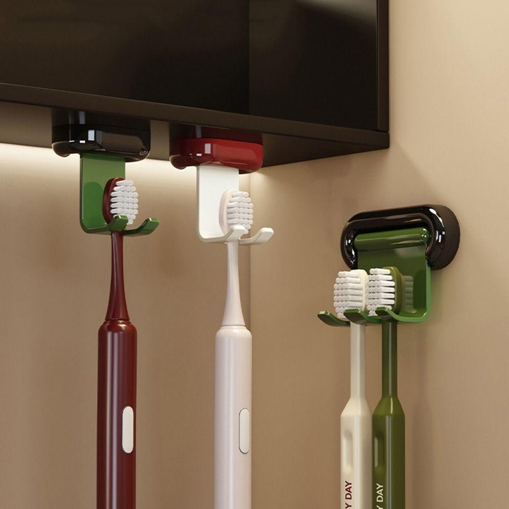 3Pcs Antique Style Electric Toothbrush Storage Hook Wall Mounted Toothpaste Organizer  Bathroom