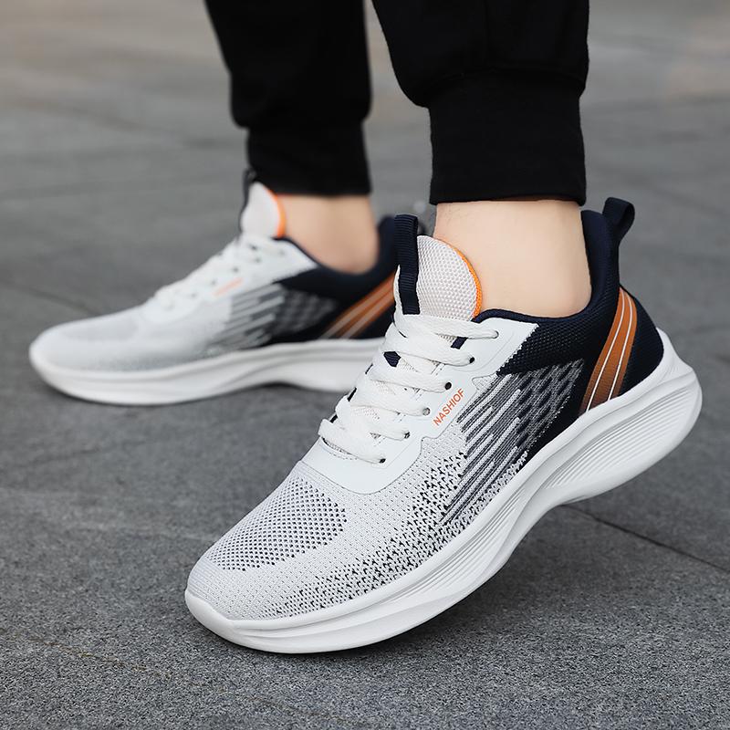 Spring New Men Sports Shoes Outdoor Wear Resistant Thick Sole Lace Up Fashion Casual Hiking Shoes Comfortable Zapatillas Hombre