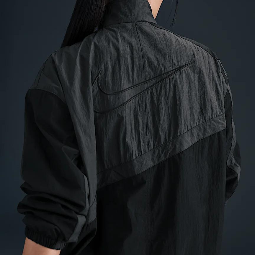 Nike Sportswear Oversized Logo Breathable Loose Woven Jacket Women Jackets Coal-Black Black HJ0177-060