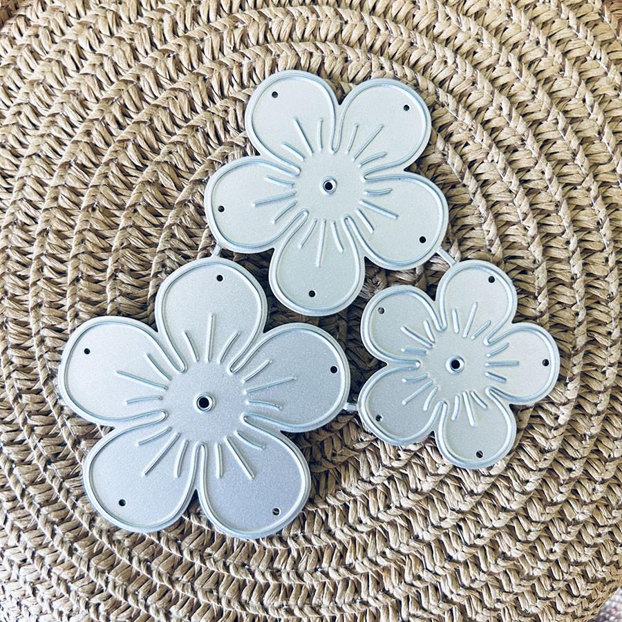 3 szt./partia Płatki kwiatów Metalowe wykrojniki Szablon do DIY Scrapbooking Album fotograficzny Tłoczenie Papierowe karty Rękodzieło Wykrojniki