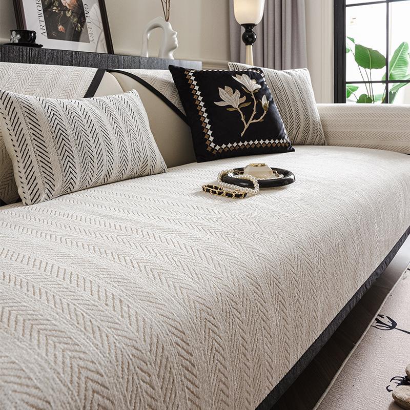 French Retro Sofa Cushion, Universal In All Seasons, Non-Slip And Dirt-Resistant Seat Cushion, Advanced Chenille Sofa Cover Cover Cloth Towel
