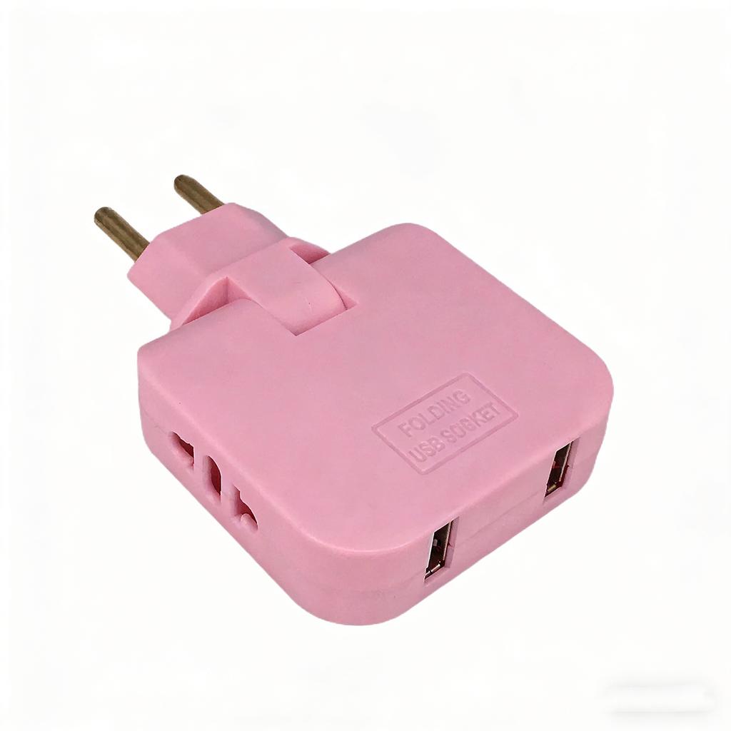 European Standard Rotating Plug Adapter – 180° Rotatable Multi-Outlet Extension Socket Cordless, Lightweight & Portable