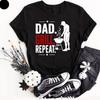 Dad Grill Repeat Unisexs TShirt Funny BBQ Shirt Fathers Day Dad Gifts Short Sleeve