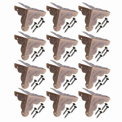 12pcs Wooden Box Jewelry Gift Case Corner Decorative Protectors Iron Edge Cover Guard Bronze