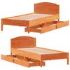 Solid Wood Bed Frame without Mattress Wax Brown 100x200 cm Pine Wood