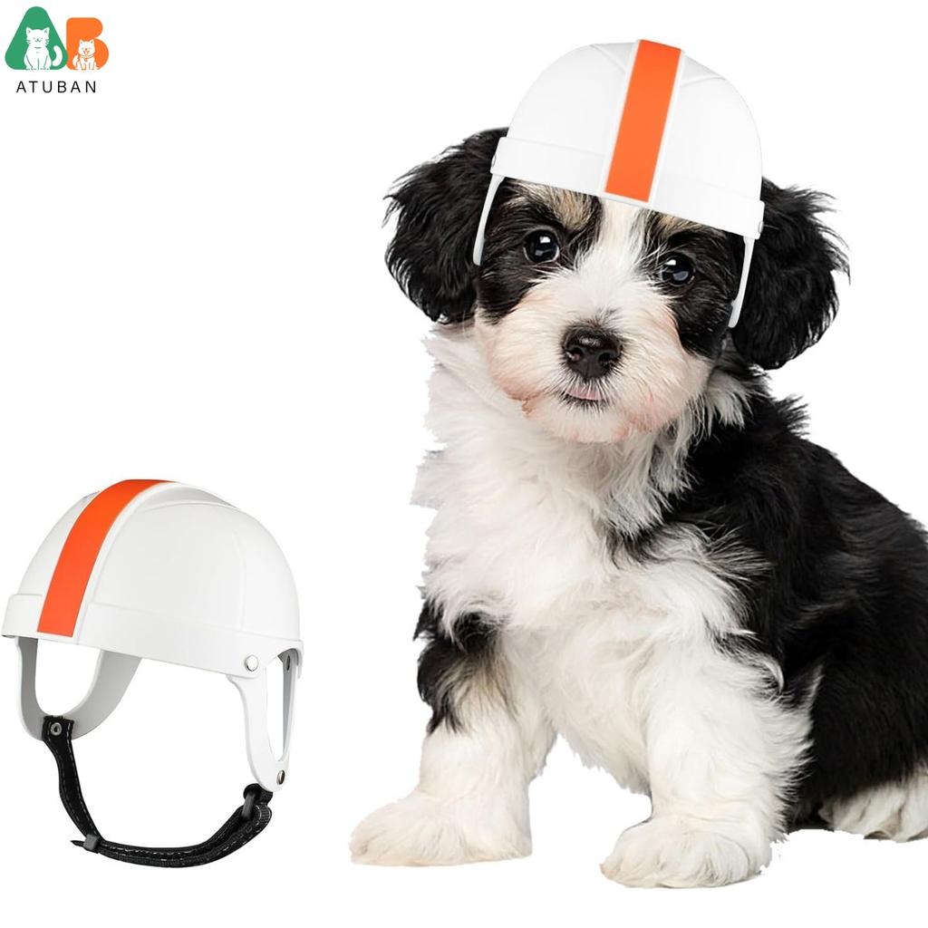 ATUBAN Hard Helmet Outdoor Protection Stylish Doggy Hat for Football Games Safety Pet Helmet with Ear Holes for Small Dog, Cats