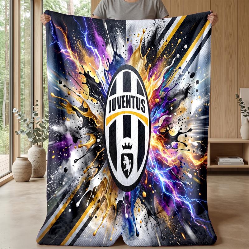 Juventus FC Themen-Decke Weiche Flanell-Decke Plüsch-Überwurf Gemütliche Sofa-Bett-Decke für Wohnkultur