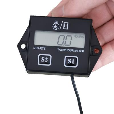 Digital Engine Tach Hour Meter LCD Display Tachometer Tacho Hour Meters Resettable for Motorcycle Motor Stroke Car Boat Engine