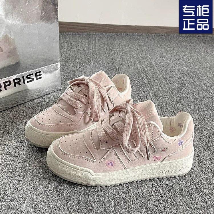 

Женские скейтбордные туфли в стиле кампуса, женская модная универсальная парусиновая обувь на весну 2025 года, новая корейская версия, обувь для скейтбординга, спортивная обувь, повседневная обувь 40 розовый