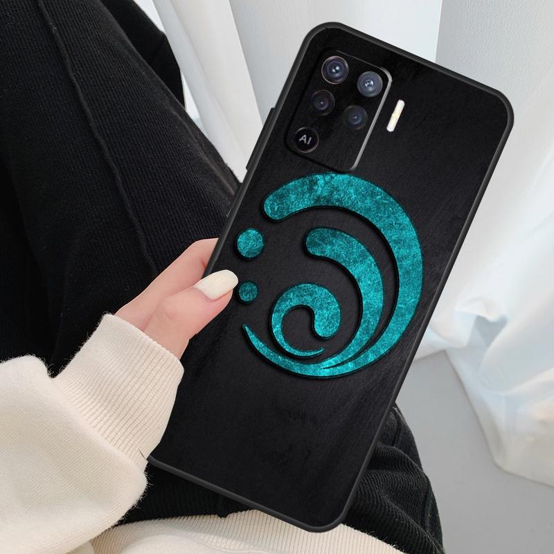 Genshin Impact Elements Case For Oppo A18 A38 A58 A78 A98 A80 A60 A40 A96 A76 A16 A94 A74 A54 A15 A17 A57 A77 A5 Pro