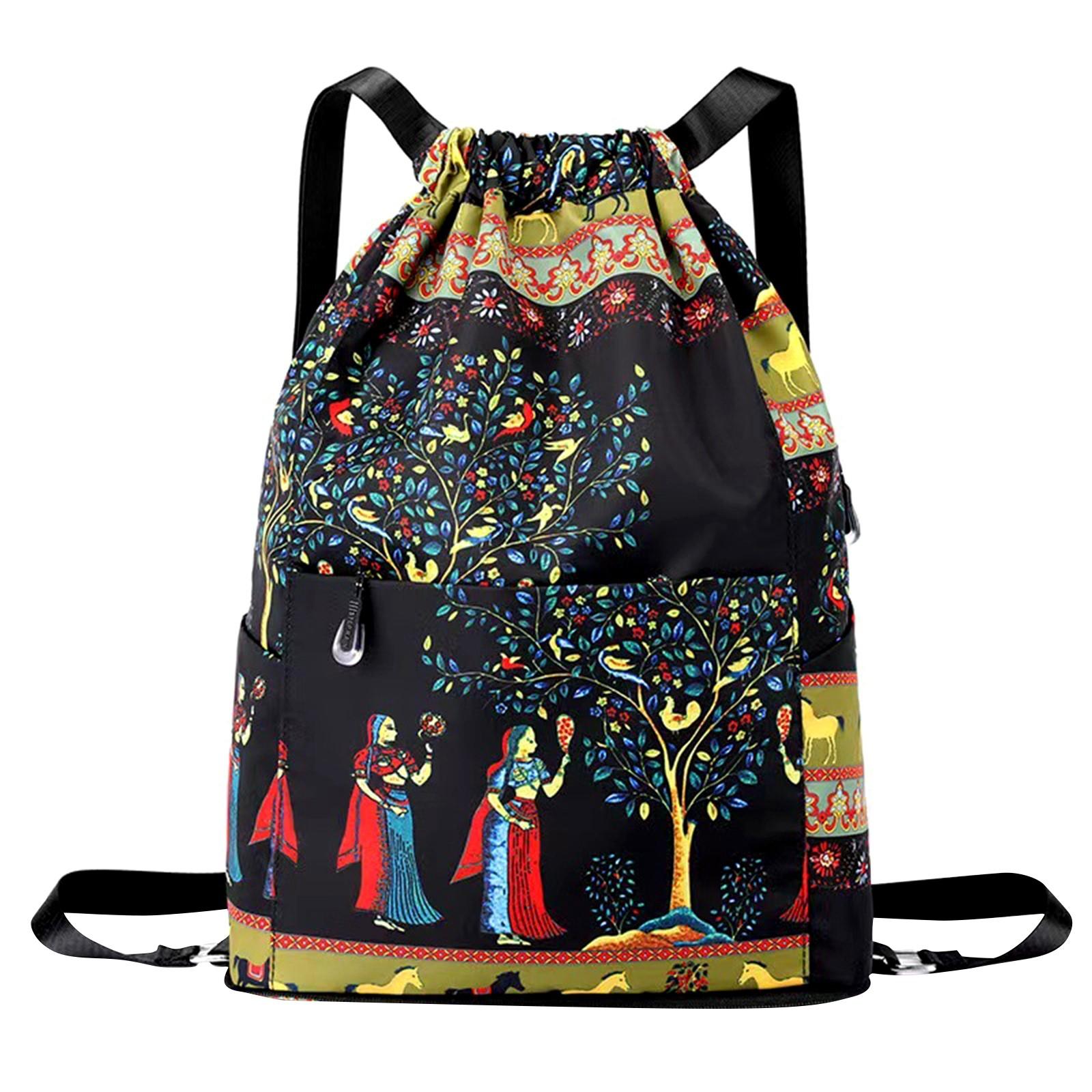 Складной дорожный спортивный рюкзак большой вместимости со шнурком, легкая спортивная сумка для женщин One Size