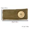 Wide Band Knit Headband Colorful Button Hair Wrap Durable Warm Hair Band  Winter Daily Wear