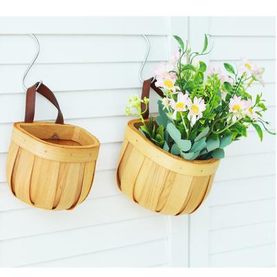 1/2 STÜCK Holzscheibe Gewebter Aufbewahrungskorb Garten Wandbehang Blumenkorb Küche Ingwer Knoblauch Aufbewahrungskorb Lebensmittelaufbewahrung