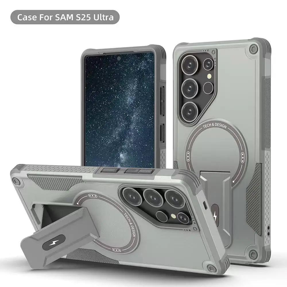 Armor Magnetic Case for Samsung Galaxy A56 A36 A26 A06 A05S A15 A14 5G4G S25Ultra Plus Magsafe Wireless Charge WIth holder Cover
