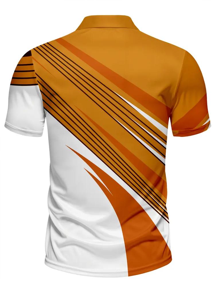 Men's Casual 3D Print Short Sleeve Golf Shirt