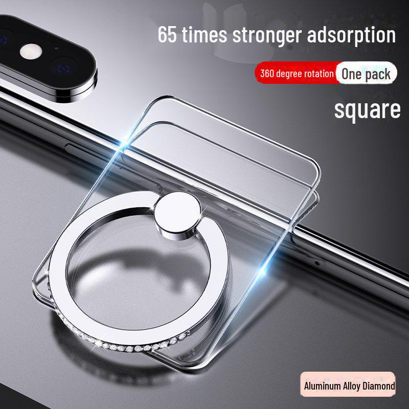 Diamond-Studded 360° Rotating Ultra-Thin Phone Ring Holder with Strong Adhesive for Universal Support