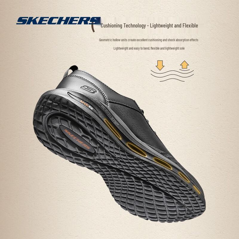 Skechers Men's Arch Support Lace-Up Leather Dress Shoes