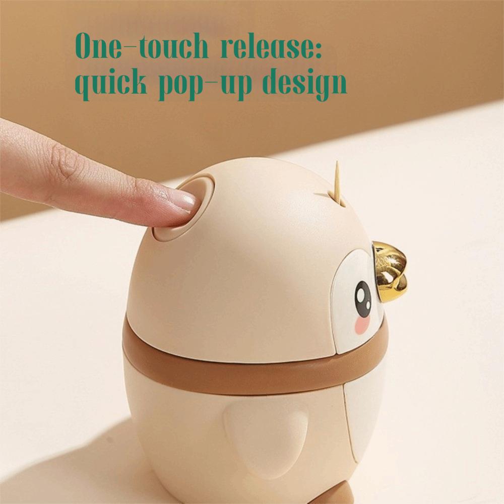 Cartoon Penguin Toothpick Container Creative Pressing Toothpick Box Home Furnishing