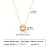 Women's Dainty Geometric AAA CZ Stone Necklaces, Bling Square Slide Pendant Necklace, Chic Minimalist Stackable Collar To Her