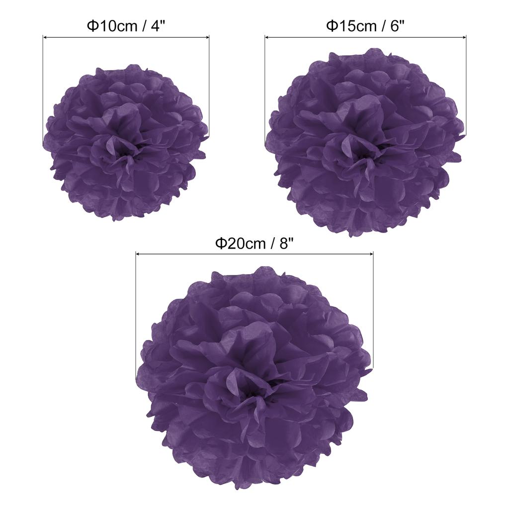 4"/6"/8" Tissue Pom Poms Flowers, 12 Pack Paper Flower Ball for Wedding Bridal Shower Birthday Bachelorette Party