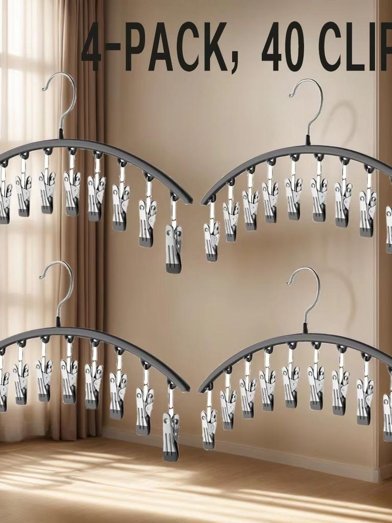 4pcsDrying socks Magic home hanging clothes multi clip drying rack no trace windproof balcony drying clothes underwear sock clip for Home