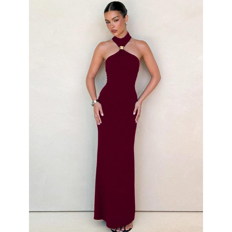 Women's Clothing Summer New Product Fashion Temperament Slim-fitting Turtleneck Sleeveless Split-ended Dress Women