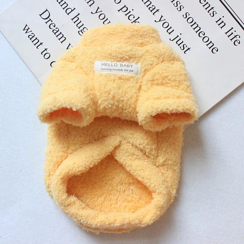Winter Warm Soft Fleece Dog Coat Pet Vest Jacket for Small Dogs French Bulldog Chihuahua Yorkies Puppy Cat Solid Color Cold
