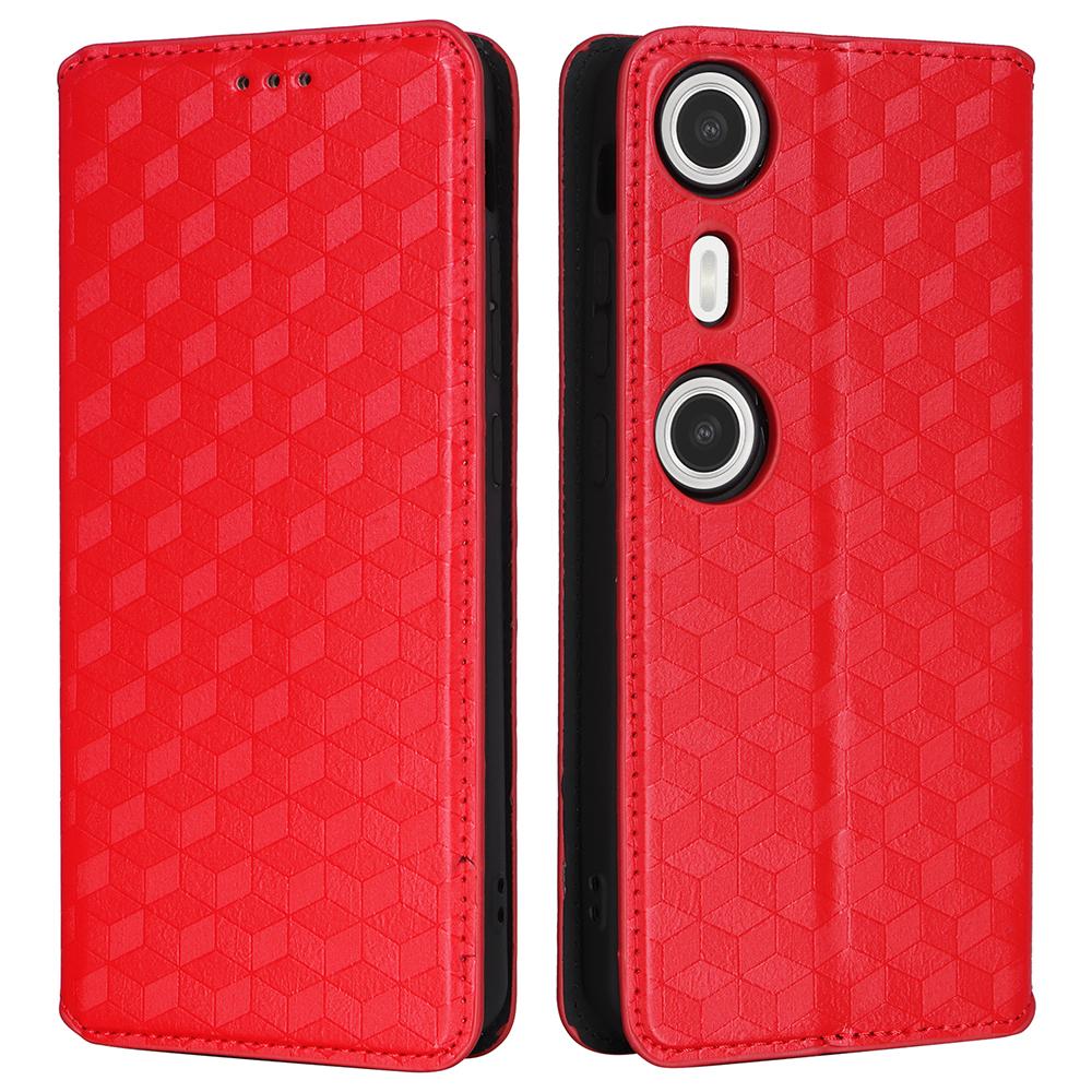 For XREAL Beam Pro Wallet Case Rhombus Imprinted Leather Phone Cover