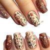 24 Pieces Of Nail Art In Autumn And Winter In Europe, America, Warm Colors, Small Freshness, Small Floral Leaves, Medium Length, Wearing Nail