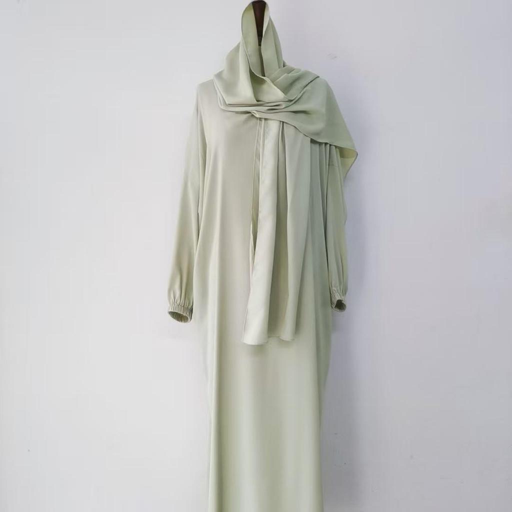 Yiduo Duo New Middle East Hijab Long Robe - Solid Color Simple Dress 21499