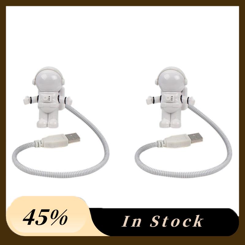 A60Z Top 2X LED USB Night Light Astronaut Shape Lighting Adjustable Foldable For Computer PC Laptop Novelty Spaceman Lamp